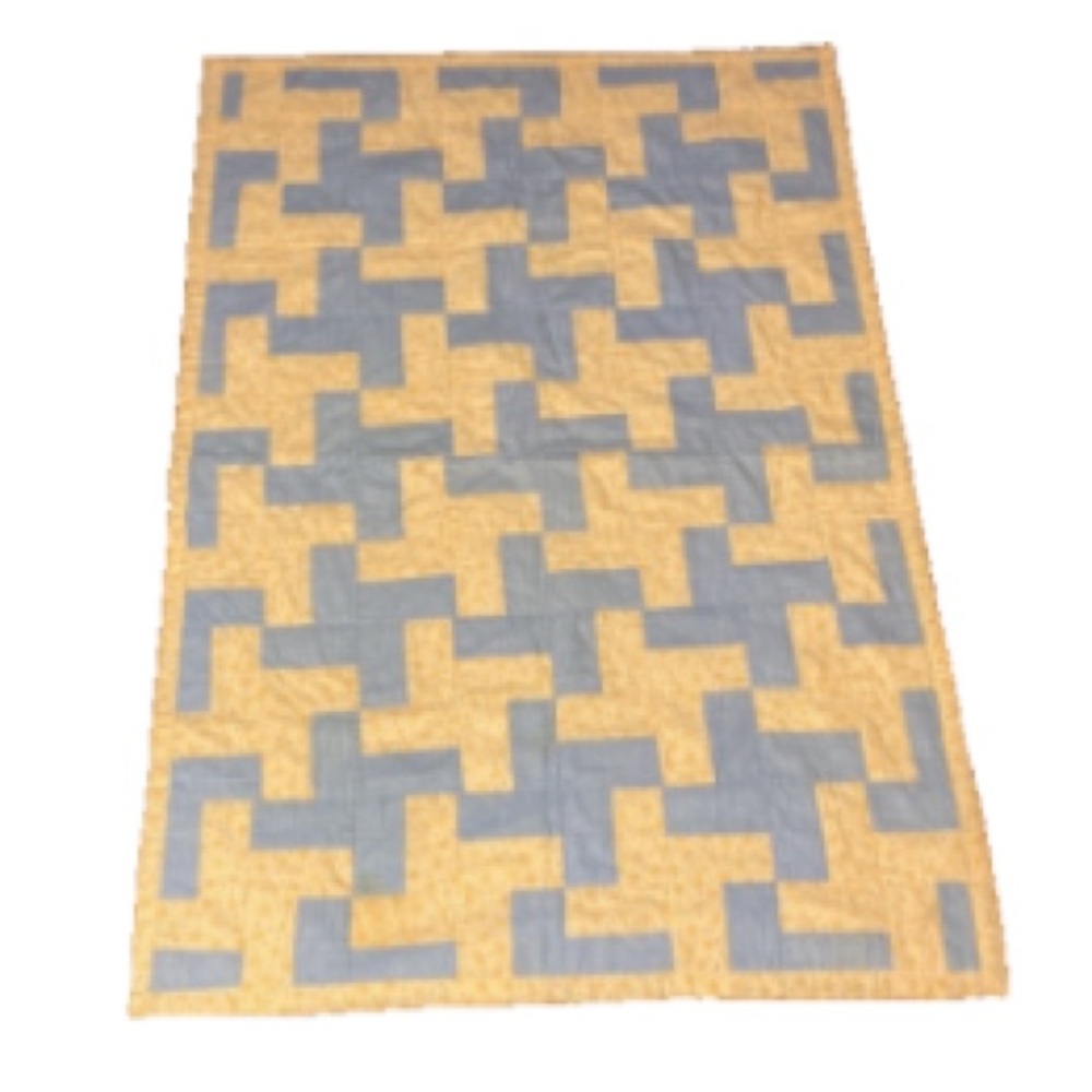 Handmade Baby Throw Blanket Quilt Stars and Cross Denim Design 30 x 44 inches